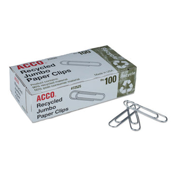 ACCO Paper Clips, Jumbo, Silver, 1,000-pack freeshipping - TVN Wholesale